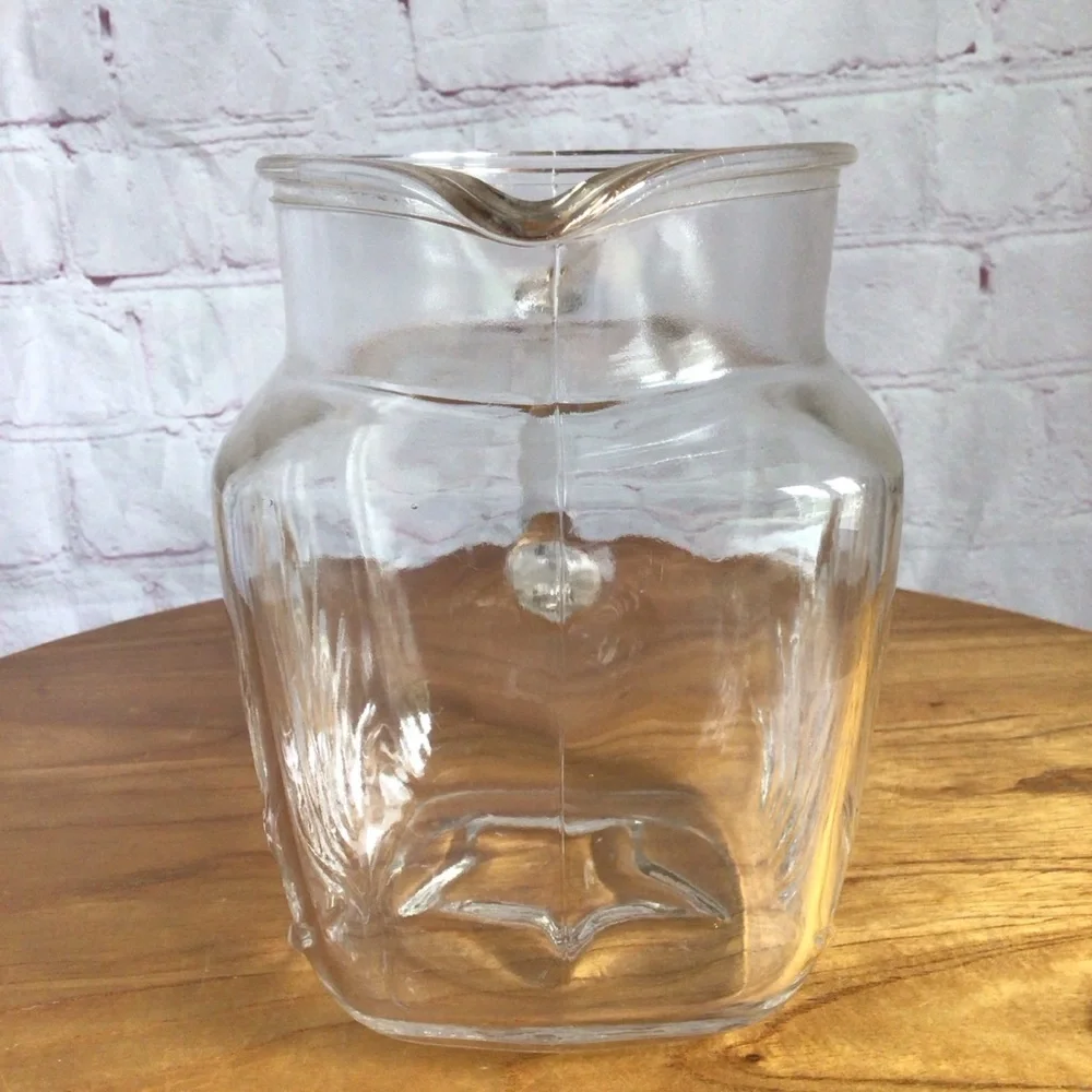 Vintage 1950’s Federal Glass Starburst Clear Glass Pitcher